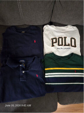 Boys size 7 Ralph Lauren Long Sleeve Tops Bundle of 4